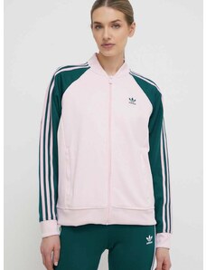 Mikina adidas Originals Adicolor Classics SST Loose dámská, růžová barva, vzorovaná, IM9821