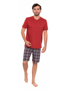 Wadima Pánské pyžamo s krátkým rukávem, 204147 145, červená