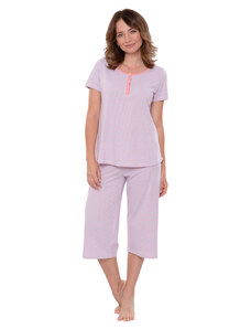 Wadima Dámské pyžamo s krátkým rukávem a 3/4 nohavicemi, 104656 448, korálová