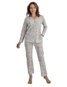 Wadima Dámské pyžamo s dlouhým rukávem, 104706 284, béžově šedá