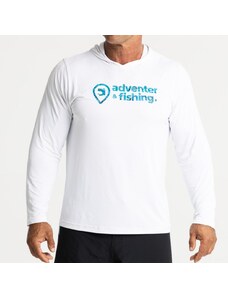 Adventer & fishing Funkční hoodie UV tričko White & Bluefin - Funkční hoodie UV tričko White & Bluefin L