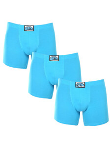 3PACK pánské boxerky Styx long klasická guma světle modré (3F1169)