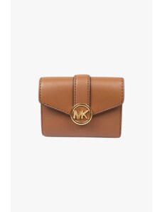 Michael Kors CARMEN medium flap bifold wallet dámská kožená peněženka hnědá