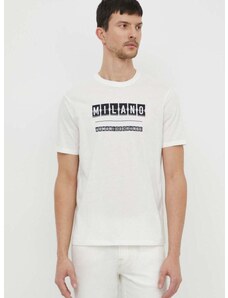 Bavlněné tričko Armani Exchange bílá barva, s potiskem, 3DZTHE ZJH4Z