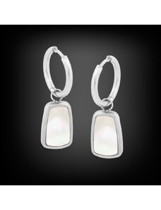 *Minimalistické ocelové visací náušnice s perletí | DG Šperky