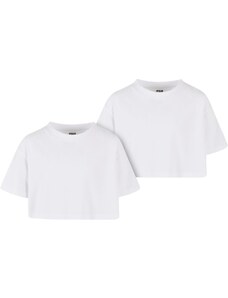 Urban Classics Kids Dívčí krátké tričko Short Kimono Tee - 2 Pack bílé+bílé