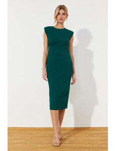 Trendyol Green Fitted Woven Midi Dress