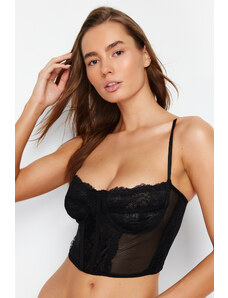 Trendyol Black Lace Underwire Detailed Capless Bustier Knitted Bra