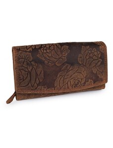 Stoklasa Dámská peněženka kožená s květy 10x19 cm