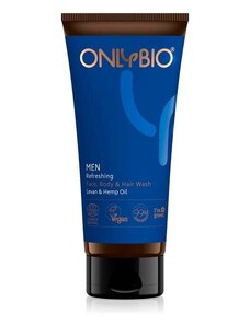 Pánský osvěžující mycí gel na obličej, tělo i vlasy s konopím OnlyBio - 200 ml