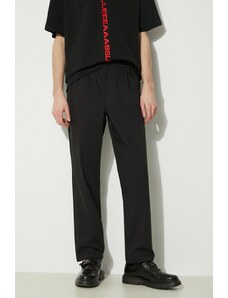 Kalhoty New Balance Twill Straight Pant 30" pánské, černá barva, jednoduché, MP41575BK