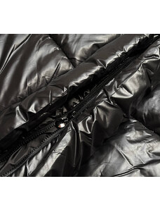 MINORITY Černá vypasovaná zimní bunda s opaskem (L22-9869-1)