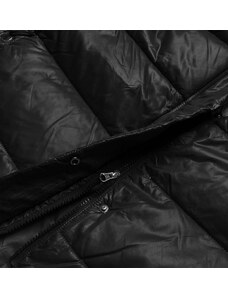 Glakate Dlouhá černá dámská prošívaná bunda (H-201)