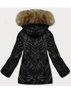 Glakate Černá dámská bunda s kapucí pro přechodné období (H-97)