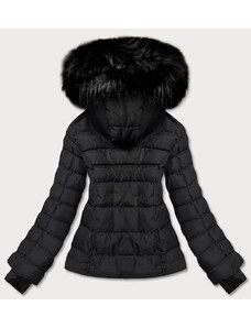 J.STYLE Krátká černá dámská zimní bunda s kožešinou (5M768-392A)