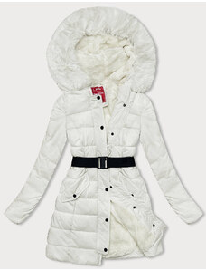 LHD Péřová dámská zimní bunda v ecru barvě (2M-007)