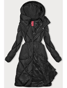 Černá zimní bunda s límcem (LHD-23021)