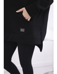 K-Fashion Bavlněná souprava, zateplená mikina + legíny černý