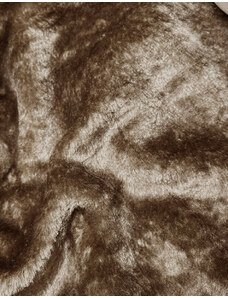 MELYA MELODY Dlouhá dámská zimní bunda ve velbloudí barvě (V725)