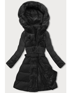 J.STYLE Černá dámská zimní bunda s ozdobnou kožešinou (5M3158-392)