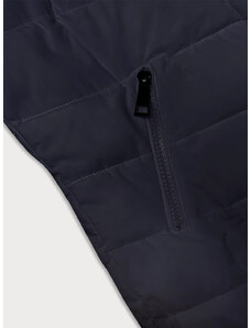 Tmavě modrá prošívaná dámská zimní bunda s kapucí LHD (2M-057)