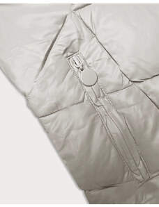 Z-DESIGN Dámská zimní bunda v ecru barvě s kapucí (H-898-11)