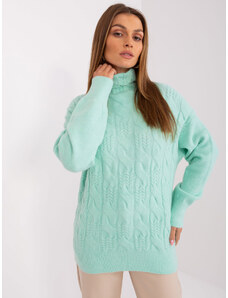 Fashionhunters Mátový pletený svetr s rolákem