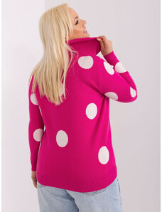 Fashionhunters Fuchsiový svetr velikosti plus s puntíky