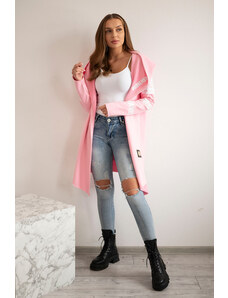 K-Fashion Plášť bez rukávů ve světle růžové barvě