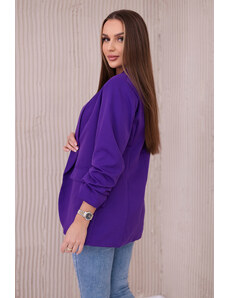 K-Fashion Bunda s klopou elegantní tmavě fialová