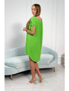K-Fashion Šaty vázané na rukávech světle zelené