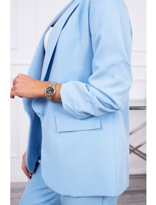 K-Fashion Elegantní souprava saka a kalhot modré barvy