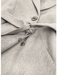 ROSSE LINE Béžový, drobně károvaný dámský kabát (2706)