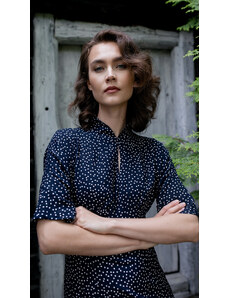 Benedict Harper Dress Lara Navy Blue/Dots