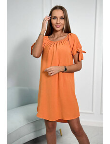 K-Fashion Šaty vázané na rukávech oranžové