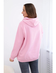 K-Fashion Bavlněná mikina s kapucí růžový