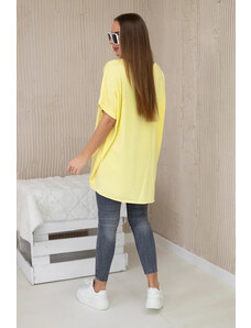 K-Fashion Oversized setřená bavlněná halenka žlutý