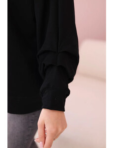 K-Fashion Bavlněná halenka s mašlí černý