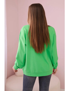 K-Fashion Bavlněná halenka s mašlí jasně zelená