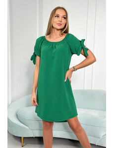 K-Fashion Šaty s vázáním na rukávech zelené