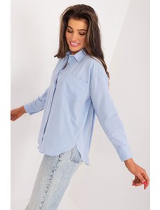 Factory Price Klasická světle modrá dámská košile s kapsičkou