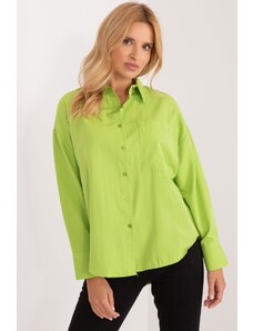 Factory Price Limetkově zelená košile oversize s knoflíky na zádech