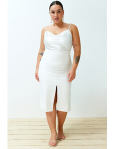 Trendyol Curve White High Waist Woven Bridal Pencil Skirt