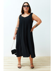 Trendyol Curve Black Oversize Woven Dress