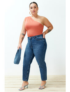 Trendyol Curve Blue High Waist Mom Fit Jeans