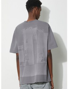 Bavlněné tričko A-COLD-WALL* Discourse T-Shirt šedá barva, s potiskem, ACWMTS187