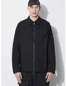 Bavlněná bunda A-COLD-WALL* Zip Overshirt černá barva, oversize, ACWMSH138A