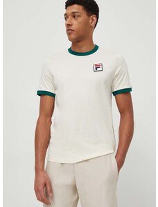 Bavlněné tričko Fila Laz béžová barva, FAM0641