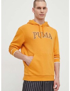 Mikina Puma SQUAD pánská, žlutá barva, s kapucí, s potiskem, 678969