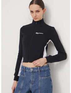 Mikina Karl Lagerfeld Jeans dámská, černá barva, s aplikací